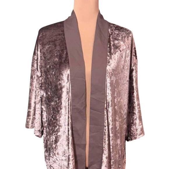 NWT Dress Forum Crushed Velvet Kimono Cardigan Sz L Pink Boho Whimsigoth Artsy - Picture 4 of 13